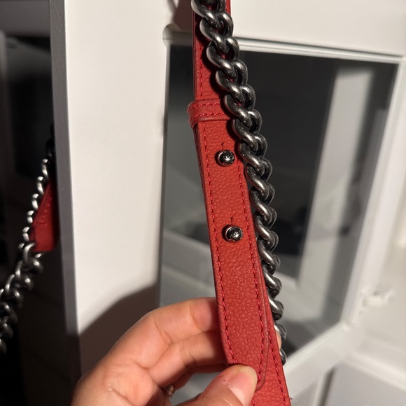 Chanel Boy Medium Red Caviar silver hardware - Picture 6 of 10